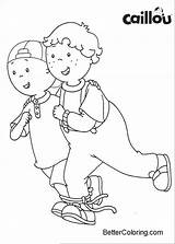 Coloring Pages Caillou Skating Printable Adults Kids sketch template