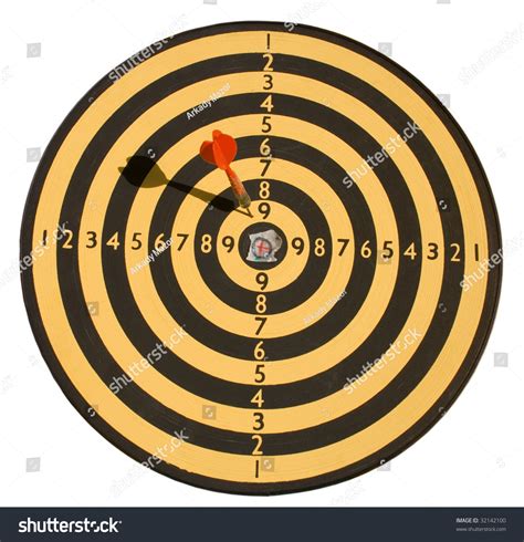 standard colorful dart board target  white   background stock photo