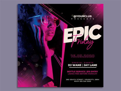 night club party flyer template  hotpin  dribbble