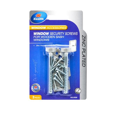 zenith zinc plated sash window security locks  screws  pack