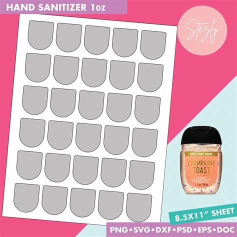 hand sanitizer template bath  body works hand sanitizer etsy