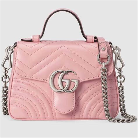 gucci gg women gg marmont mini top handle bag pink lulux
