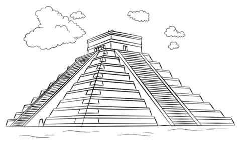 mayan pyramid chichen itza coloring page  maya civilization