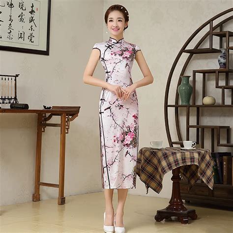 plus size elegant women cheongsam dress wintersweet chinese dress qipao