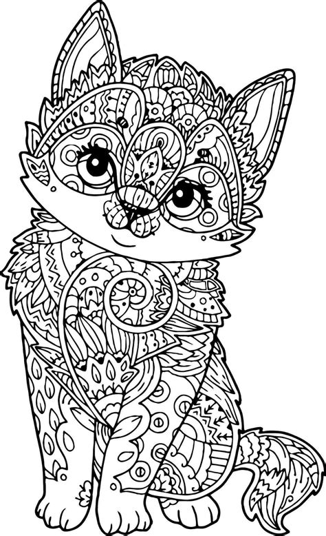 cute cat coloring pages coloring pages kitty cat coloring  adults