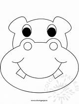 Hippo Mask Face Printable Coloring Masks Drawing Kids Templates Pages Animal Baby Template Hippopotamus Hungry Colouring Hippos Crafts Hippopotame Felt sketch template