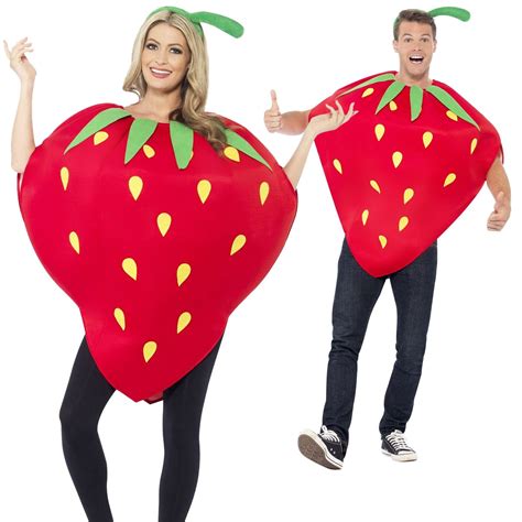 Adult Strawberry Costume Food Summer Fruit Red Fancy Dress Costume