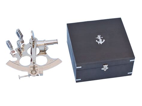 buy captain s chrome sextant 8in with black rosewood box