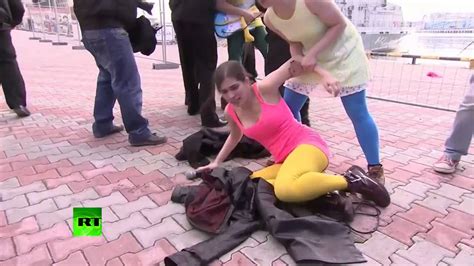 in sochi performance fail pussy riot whipped by cossack