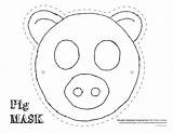 Pig Mask Printable Preschool Coloring Masks Kids Craft Animal Play Templates Crafts Fun Activities sketch template