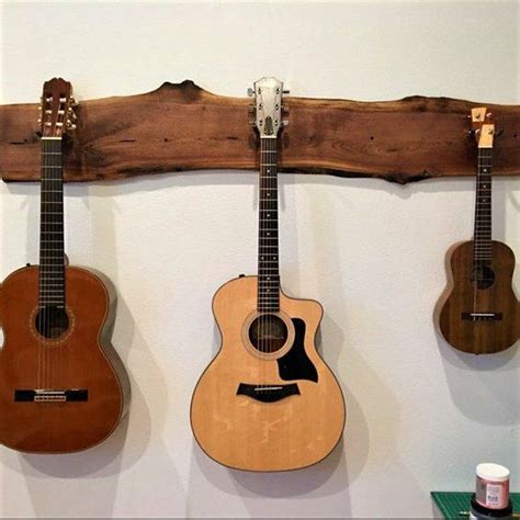 unique multiple instrument wall hangers etsy guitar wall hanger
