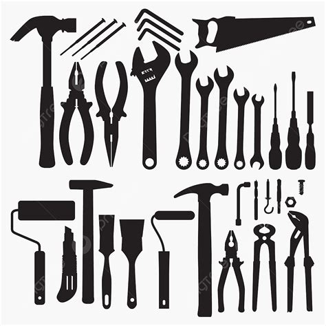 collection silhouette png transparent working tools collection