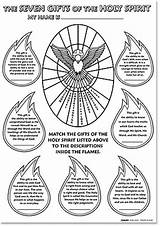 Sacraments Dones Espiritu Trinity Confirmation Lessons Pentecost Espíritu Childrens Study Ccd Christianpartyfavors Testament Siete Baptism Autom sketch template