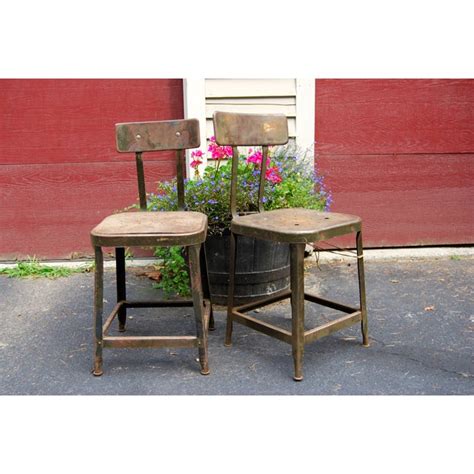 Vintage Industrial Metal Stools A Pair Chairish