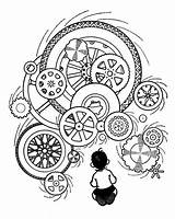 Coloring Pages Engineering Steampunk Gears Gear Steam Sheets Printable Mechanics Drawing Books Maker Tattoo Fun Punk Getcolorings Colouring sketch template