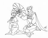 Coloring Pages Disney Mulan Shang Princess Girls Dynasty Eastern Kids Template Print Xcolorings sketch template