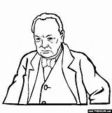 Sir Churchill Winston Coloring Historical Pages Famous Figure Thecolor sketch template