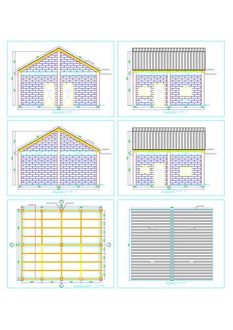 sloped roof house plan cad files dwg files plans  details