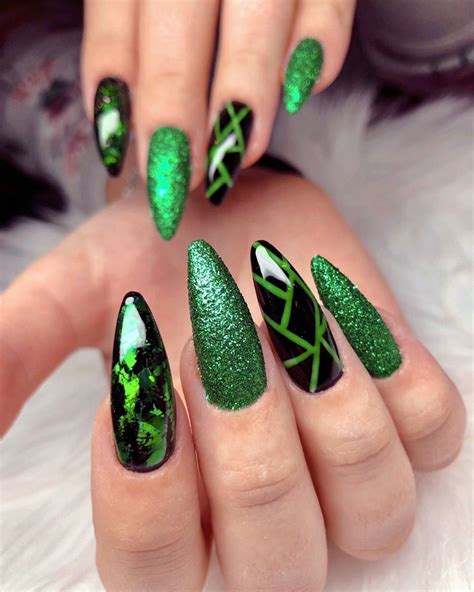 green nail inspiration   green acrylic nails green nail