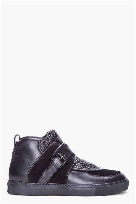 givenchy black padded leather sneakers  black  men lyst