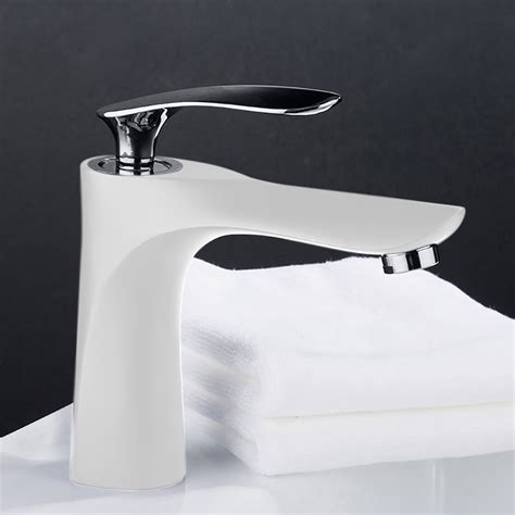 reno single handle long reach spout white chrome finish bathroom faucet  special coupon