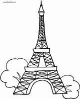 Tower Eiffel Coloring Easy Pages Paris Drawing Getdrawings sketch template