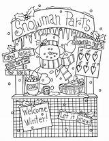 Snowman Coloring Christmas Pages Stamps Digi Dolls Dearie Patterns Booth Adult Embroidery sketch template