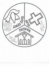 Trinity Coloring Catholic Wheel Patricks Reinforce Visually Triune Getdrawings Rosary Maze Preschoolers sketch template