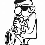 Tocando Cego Saxofone Berrante Tudodesenhos Solidariedade sketch template