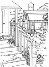 Coloring Pages Adult Country Farm House Colouring Adults Scenes Printable Color Sheets Print Book Kids Para Colorir Living Rocks Books sketch template