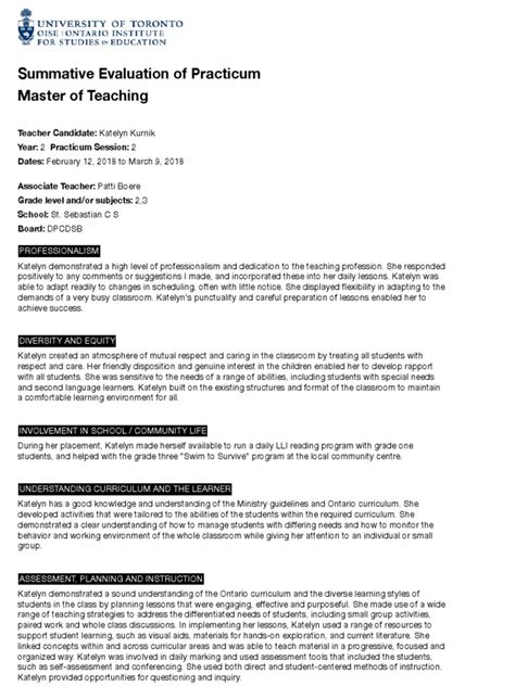 summative evaluation teachers classroom management