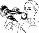 Bugle Horn Clipart Webstockreview Trumpeter Trumpet Clip sketch template