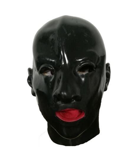 Latex Mask Fetish Unisex Rubber Hood Sm Mask Anatomical Heavy Mask