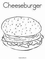Coloring Burger Pages Cheeseburger Mcdonalds Printable Hamburger Hungry Hamburguesa Keju Print Clipart Color Fries Favorites Noodle Hat Police French Outline sketch template