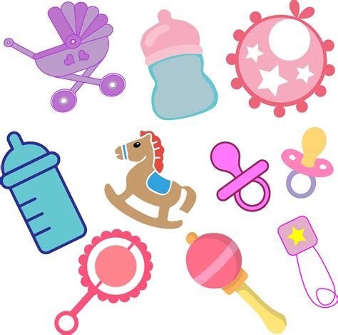 pack  baby items clipart baby toys baby digital file feeder  born