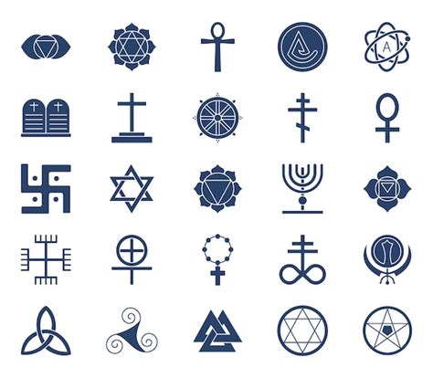 conjunto de iconos de simbolos de cultura vector premium