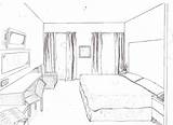 Drawing Easy Perspective Bedroom Room Bed Point Cartoon Drawings Pencil Simple House Kids Dimensional Sketch Inside Office Interior Sketches Getdrawings sketch template