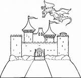 Castle Bouncy Coloring Pages Drawing Printable Miscellaneous Getdrawings Dragon sketch template