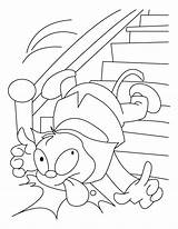 Stairs Coloring Falling Pages Color Getcolorings sketch template
