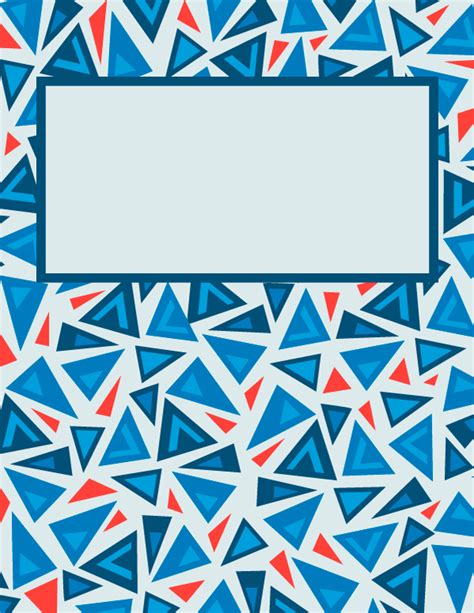 printable triangle binder cover template   cover