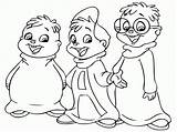 Coloring Cartoon Cute Chipmunk Print Outlined Clipart Pdf sketch template