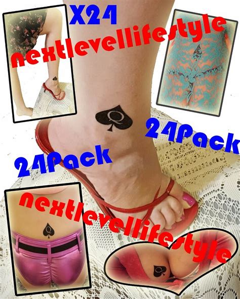 24 piece 1 5 qos queen of spades temporary tattoo bbc hotwife cuckold tattoo 769266749985 ebay