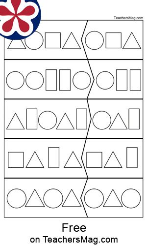 shape pattern worksheets  kindergartners teachersmagcom
