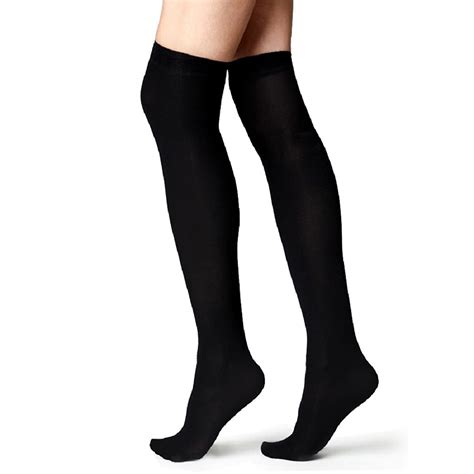 ladies girls over the knee socks back to school in black and white size