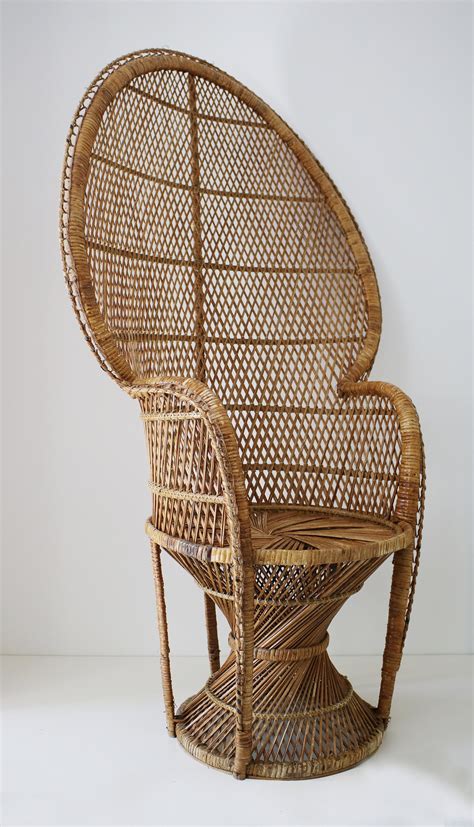 full size adult peacock chair  rattan late  century styling