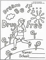 Red Coloring Week Pages Drugs Say Anti Ribbon Drug Color Just Sheets Printable Smoking Recovery Drawing Kids Days Abuse Clipart sketch template