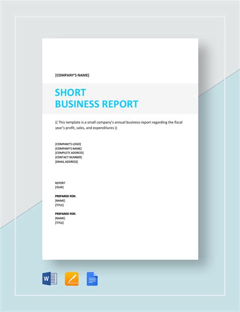 short business report sample template google docs word apple pages templatenet