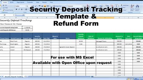 rent deposit return letter  tracking security deposit deductions