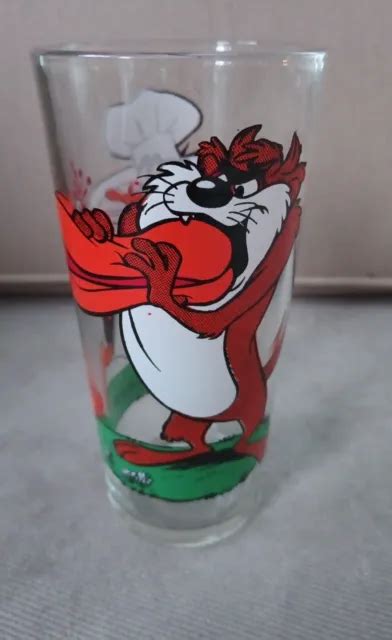 Vintage 1976 Pepsi Looney Tunes Tasmanian Devil Daffy Duck Glass 12 00
