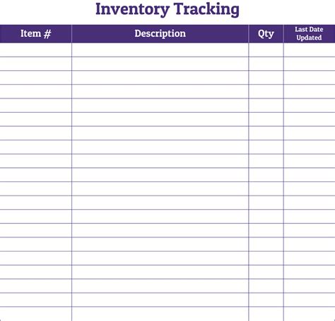 inventory form  printable printable forms